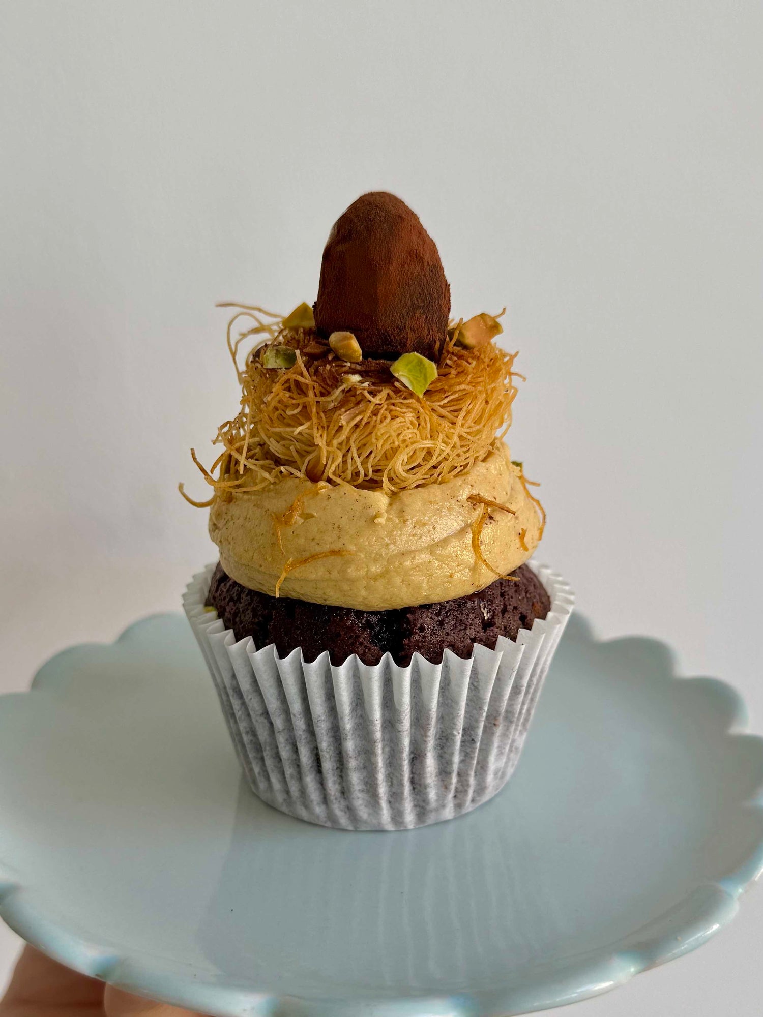 Easter Special: Dubai Chocolate inspired Chocolate &amp; Pistachio Cupcake